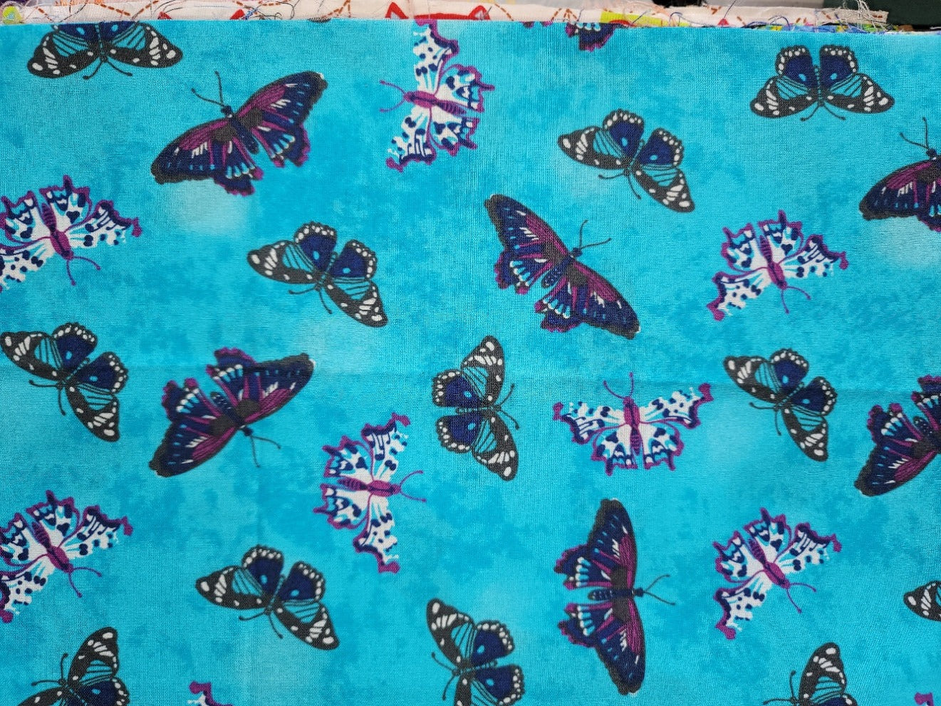 Blue Butterflies Fabric