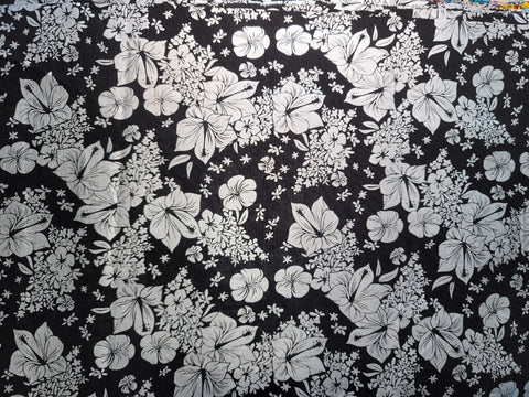 Black with Silver FlowersFabric